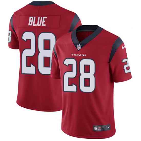 Nike Texans #28 Alfred Blue Red Alternate Mens Stitched NFL Vapor Untouchable Limited Jersey